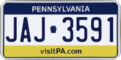PA license plate JAJ3591