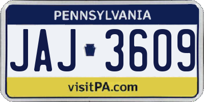 PA license plate JAJ3609