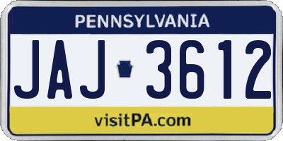 PA license plate JAJ3612