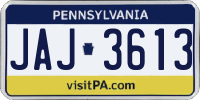 PA license plate JAJ3613