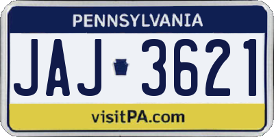 PA license plate JAJ3621