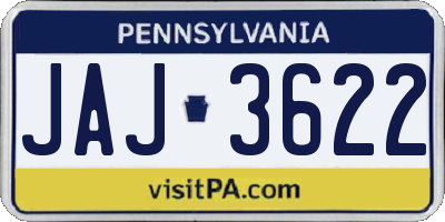 PA license plate JAJ3622