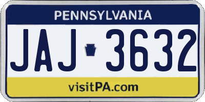 PA license plate JAJ3632