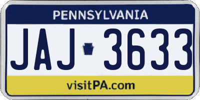 PA license plate JAJ3633