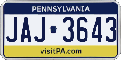 PA license plate JAJ3643