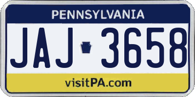 PA license plate JAJ3658