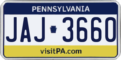PA license plate JAJ3660