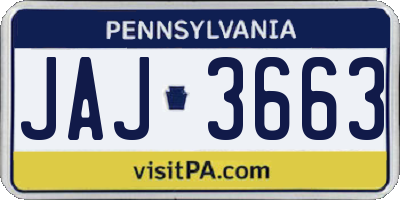 PA license plate JAJ3663