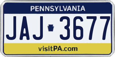 PA license plate JAJ3677
