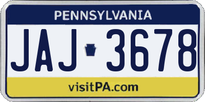 PA license plate JAJ3678