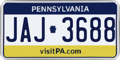 PA license plate JAJ3688