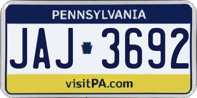 PA license plate JAJ3692