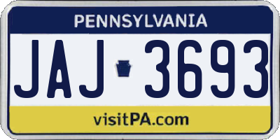 PA license plate JAJ3693