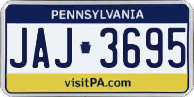 PA license plate JAJ3695
