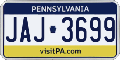 PA license plate JAJ3699