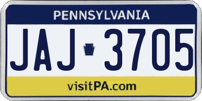 PA license plate JAJ3705