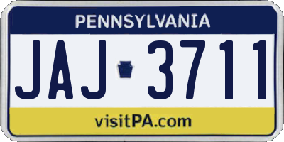 PA license plate JAJ3711