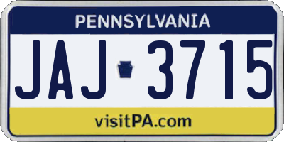 PA license plate JAJ3715