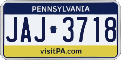 PA license plate JAJ3718