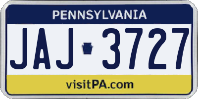 PA license plate JAJ3727
