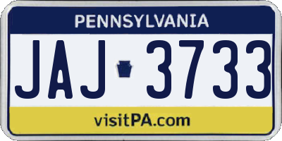 PA license plate JAJ3733