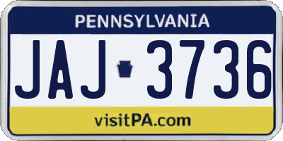 PA license plate JAJ3736