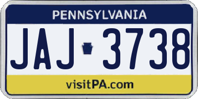 PA license plate JAJ3738