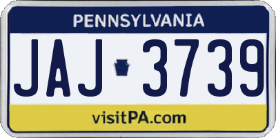 PA license plate JAJ3739