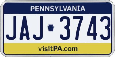 PA license plate JAJ3743