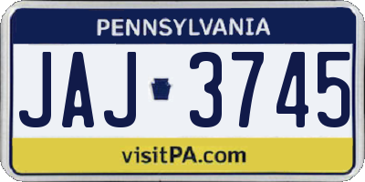 PA license plate JAJ3745
