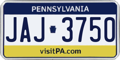 PA license plate JAJ3750