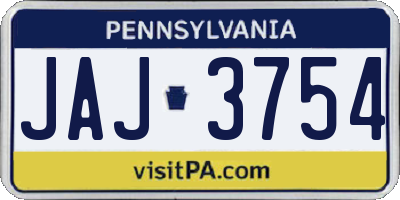 PA license plate JAJ3754
