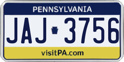 PA license plate JAJ3756