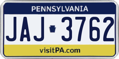 PA license plate JAJ3762