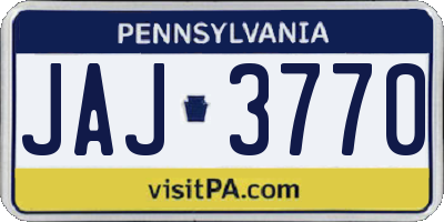 PA license plate JAJ3770