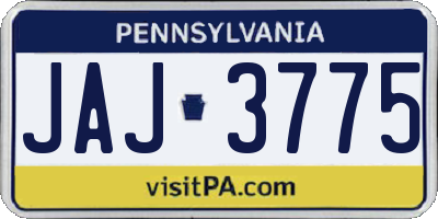 PA license plate JAJ3775