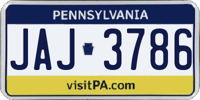 PA license plate JAJ3786