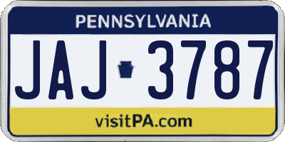 PA license plate JAJ3787