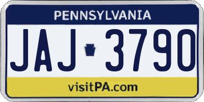 PA license plate JAJ3790