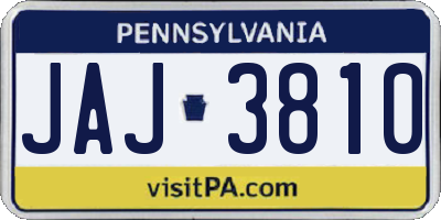 PA license plate JAJ3810
