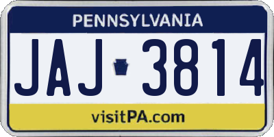 PA license plate JAJ3814