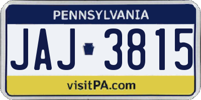 PA license plate JAJ3815