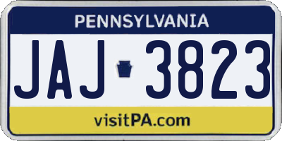 PA license plate JAJ3823