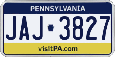 PA license plate JAJ3827