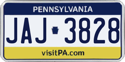 PA license plate JAJ3828