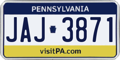 PA license plate JAJ3871