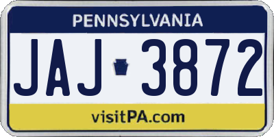 PA license plate JAJ3872