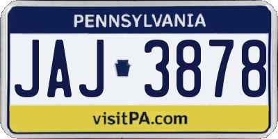 PA license plate JAJ3878