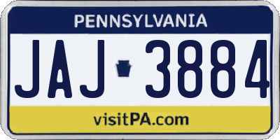 PA license plate JAJ3884