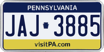 PA license plate JAJ3885